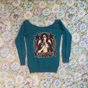 - vintage hysteric glamour banana girl blue knit top -